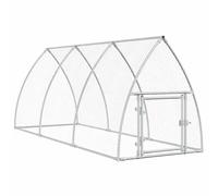 vidaXL Cage pour poules 300x105x120 cm acier galvanisé argenté