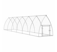 vidaXL Cage pour poules 172554 - argenté, acier galvanisé 600x105x120 cm