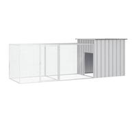 vidaXL Cage pour poules Gris 300x91x100 cm Acier galvanisé, parcours à poules, cabane à poules, poulailler extérieur, 3106460