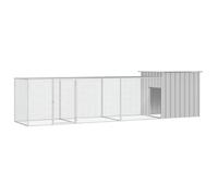 vidaXL Cage pour poules Gris 400x91x100 cm Acier galvanisé, parcours à poules, cabane à poules, poulailler extérieur, 3106461