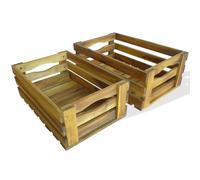 Vidaxl Caisse À Pommes 2 Pcs Bois D'acacia Massif