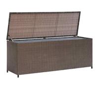 vidaXL Caisse de stockage de jardin Rotin synthétique Marron