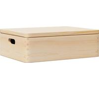 vidaXL Caisse en bois avec couvercle et poignées 40x30x13 cm pin massif