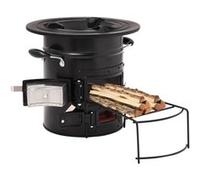 vidaXL Camping houtkachel 50x33,5x30,5 cm staal zwart319441 Noir G