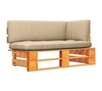 Vidaxl Canap¿¿ D'angle Palette De Jardin Marron Miel Bois Pin Impr¿¿Gn¿¿ Marron