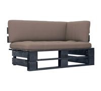 Vidaxl Canap¿¿ D'angle Palette De Jardin Noir Bois De Pin Impr¿¿Gn¿¿ Noir