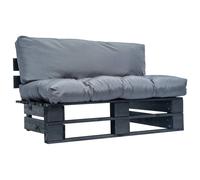 Vidaxl Canap¿¿ De Jardin Palette Avec Coussins Gris Pin¿¿De Gris