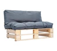Vidaxl Canap¿¿ De Jardin Palette Avec Coussins Gris Pin¿¿De Gris