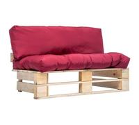 Vidaxl Canap¿¿ De Jardin Palette Avec Coussins Rouge Pin¿¿De Rouge