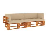 Vidaxl Canap¿¿ Palette 2 Places Et Coussins Pin Impr¿¿Gn¿¿ De Marron Miel Marron