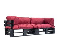 Vidaxl Canap¿¿S De Jardin Palette 2 Pcs Avec Coussins Rouge Pin¿¿De Rouge