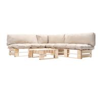 Vidaxl Canap¿¿S De Jardin Palette 4 Pcs Avec Coussins Sable Bois Beige