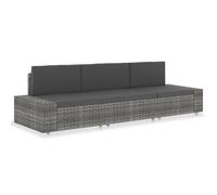 vidaXL Canap¿¿ sectionnel 3 places R¿¿sine tress¿¿e Gris