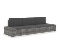 vidaXL Canap¿¿ sectionnel 3 places R¿¿sine tress¿¿e Gris