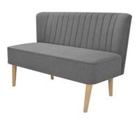 vidaXL Canapé 117 x 55,5 x 77 cm Tissu Gris clair Gris G