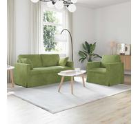 vidaXL Canapé 2 pièces Vert clair