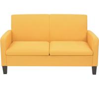 Canapé 2 places en tissu - Jaune - VIDAXL - Moelleux - Avec accoudoirs - Fixe