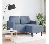 vidaXL Canapé 2 Places avec méridienne en L Bleu 125 cm Lin, canapé 2 Places de Chambre, Causeuse, canapé Deux Places, canapé Convertible 2 Places