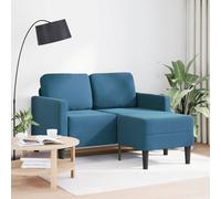 Vidaxl Canapé 2 Places Avec Méridienne En L Bleu 125 Cm Velours
