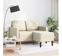 vidaXL Canapé 2 places avec méridienne en L crème 125 cm similicuir, canapé 2 places de chambre, causeuse, canapé deux 4107084