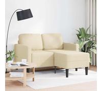 Vidaxl Canapé 2 Places Avec Méridienne En L Crème 125 Cm Tissu