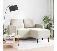 Vidaxl Canapé 2 Places Avec Méridienne En L Crème 125 Cm Velours