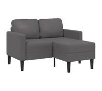 vidaXL Canapé 2 Places avec méridienne en L Gris 125 cm Similicuir