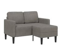 Vidaxl Canapé 2 Places Avec Méridienne En L Gris Clair 125 Cm Lin