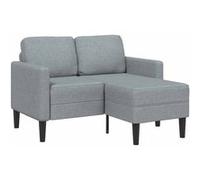 Vidaxl Canapé 2 Places Avec Méridienne En L Gris Clair 125 Cm Tissu