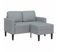 vidaXL Canapé 2 places avec méridienne en L gris clair 125 cm tissu, canapé 2 places de chambre, causeuse, canapé deux 4107061