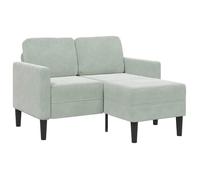 Vidaxl Canapé 2 Places Avec Méridienne En L Gris Clair 125 Cm Velours Gris