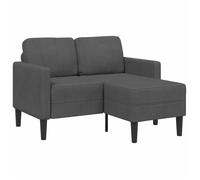 Vidaxl Canapé 2 Places Avec Méridienne En L Gris Foncé 125 Cm Lin