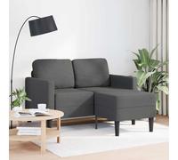 vidaXL Canapé 2 Places avec méridienne en L Gris foncé 125 cm Lin, canapé 2 Places de Chambre, Causeuse, canapé Deux Places