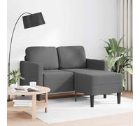 Vidaxl Canapé 2 Places Avec Méridienne En L Gris Foncé 125 Cm Tissu Gris