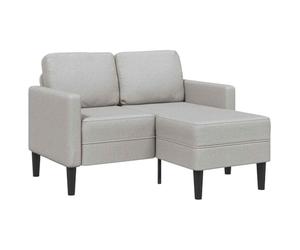 vidaXL Canapé 2 Places avec méridienne en L Gris Nuage 125 cm Tissu, canapé 2 Places de Chambre, Causeuse, canapé Deux Places