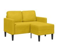 vidaXL Canapé 2 places avec méridienne en L 125 cm Velours Jaune