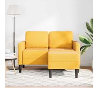 Vidaxl Canapé 2 Places Avec Méridienne En L Jaune Clair 125 Cm Lin