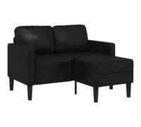 vidaXL Canapé 2 Places avec méridienne en L Noir 125 cm Similicuir, canapé 2 Places de Chambre, Causeuse, canapé Deux Places