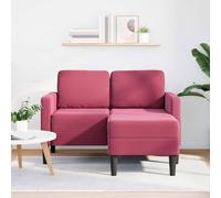 Vidaxl Canapé 2 Places Avec Méridienne En L Rouge Bordeaux 125 Cm