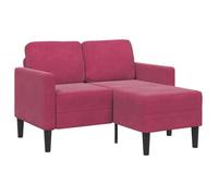 vidaXL Canapé 2 places avec méridienne en L rouge bordeaux 125 cm
