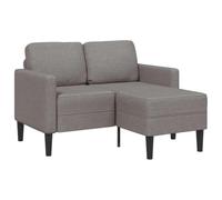 vidaXL Canapé 2 Places avec méridienne en L Taupe 125 cm Tissu