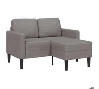vidaXL Canapé 2 places avec méridienne en L taupe 125 cm tissu 4107064