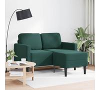 Vidaxl Canapé 2 Places Avec Méridienne En L Vert Foncé 125 Cm Velours