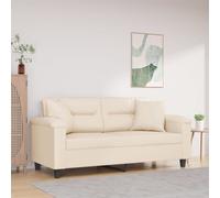 Tweezitsbank met kussens 140 cm microvezelstof beige3200976