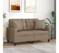 vidaXL Canapé 2 places avec oreillers cappuccino 120 cm similicuir, canapé, causeuse, canapé de salon, canapés, canapé 3200802