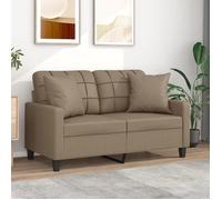 vidaXL Canapé 2 places avec oreillers cappuccino 120 cm similicuir, canapé, causeuse, canapé de salon, canapés, canapé 3200802