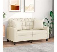 vidaXL Canapé 3 places en similicuir noir 180 cm avec oreillers décoratifs