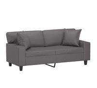 vidaXL Canapé 2 Places avec oreillers décoratifs Gris 140cm Similicuir, canapé, Causeuse, canapé de Salon, canapés, canapé rembourré, sièges de Salon
