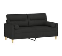 vidaXL Canapé 2 Places avec oreillers décoratifs Noir 140 cm Tissu, canapé, Causeuse, canapé de Salon, canapés, canapé rembourré, sièges de Salon