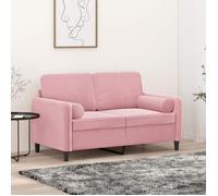 vidaXL Canapé 2 places avec oreillers décoratifs rose 120 cm velours 3200874